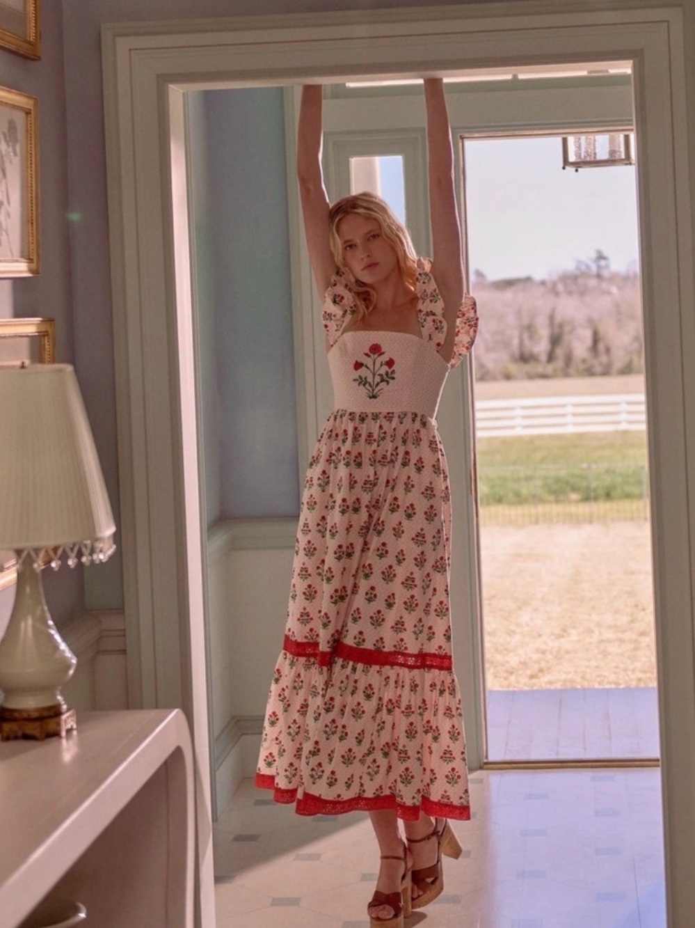 Hill House Home The Pippa Dress in Poppy Block Print XS